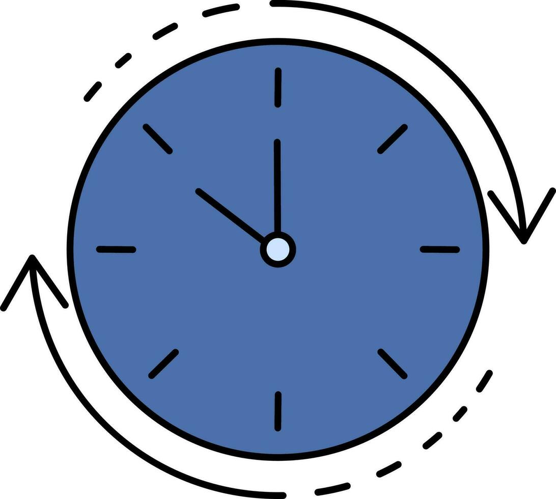 Clock Icon In Blue Color. vector