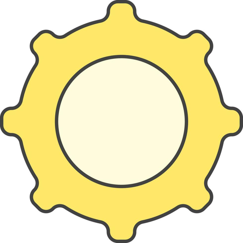 Setting Or Cogwheel Icon In Yellow Color. vector