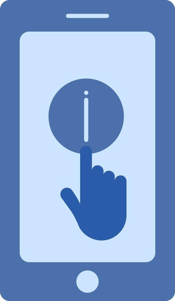 Smartphone With Information Icon In Blue Color. vector