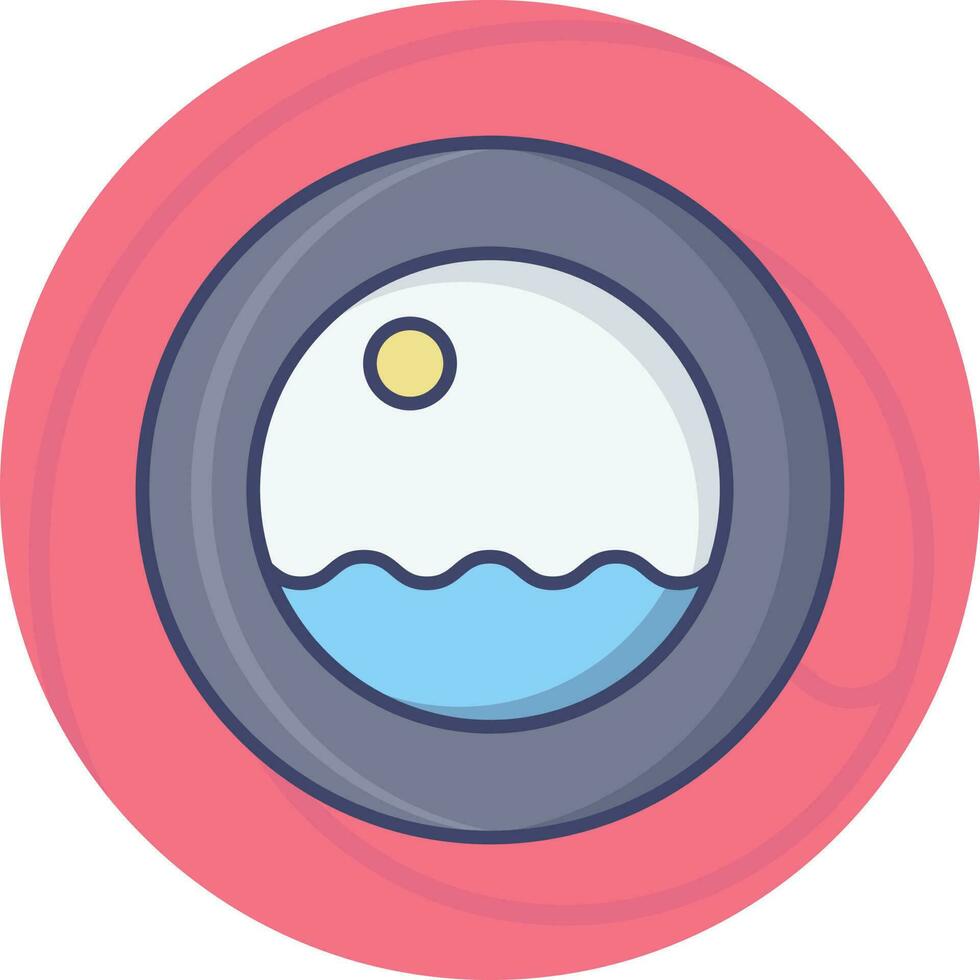Porthole Icon On Pink Background. vector