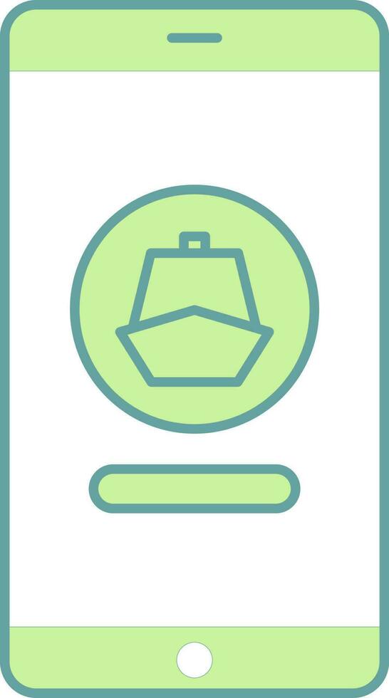 Cruise Booking App In Smartphone Icon. vector