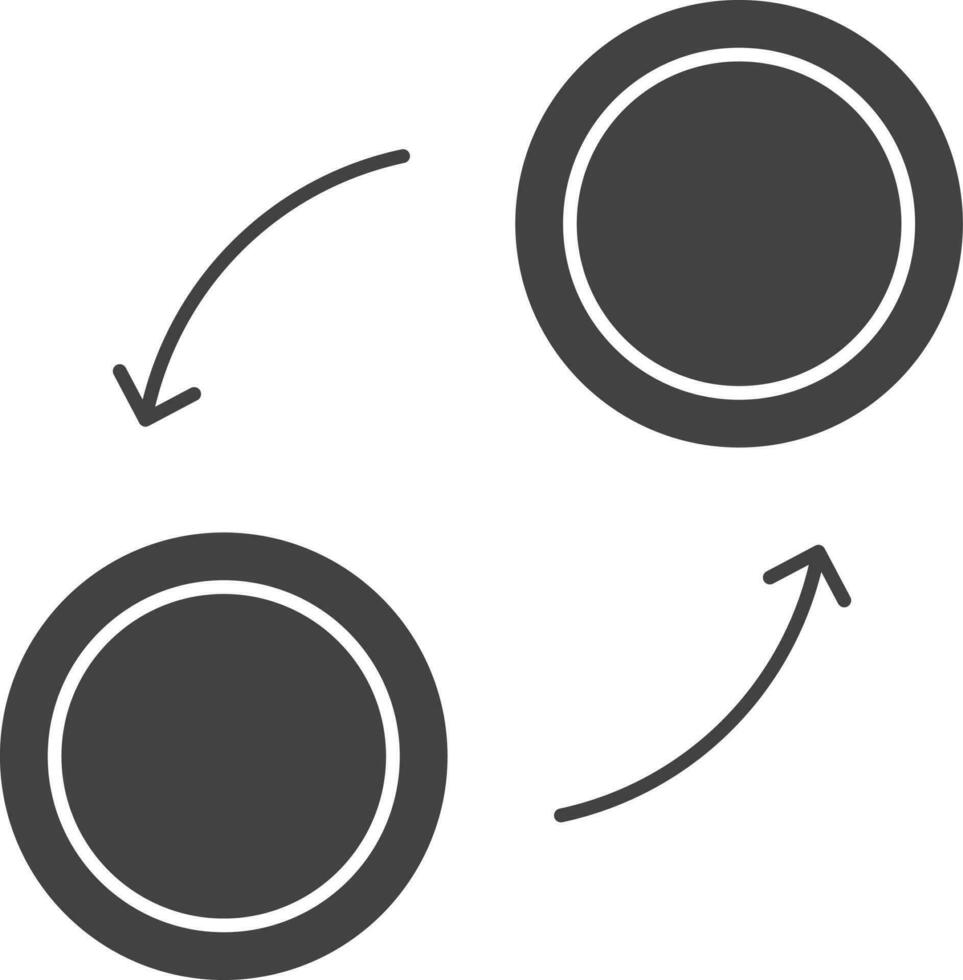 Illustration Of Exchange Coin Icon In Gray And White Color. vector