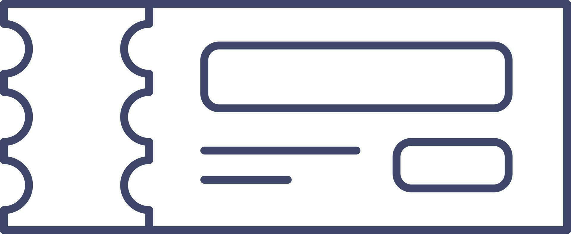 Ticket Icon In Blue Thin Line Art. vector