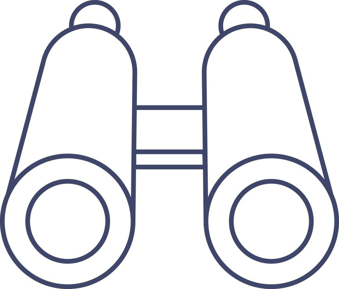 Binocular Icon In Blue Thin Line. vector