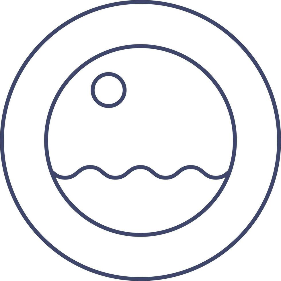Porthole Icon In Blue Outline. vector