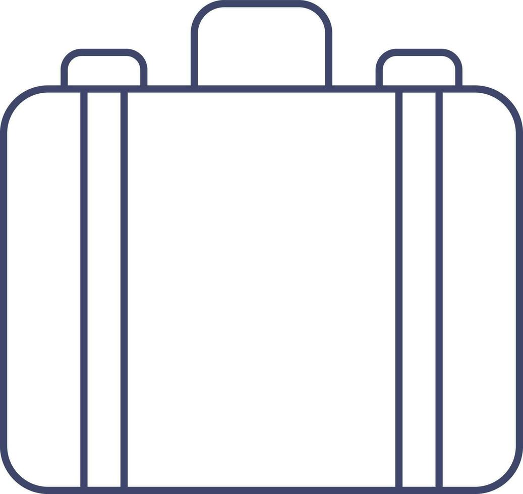Suitcase Icon In Blue Outline. vector