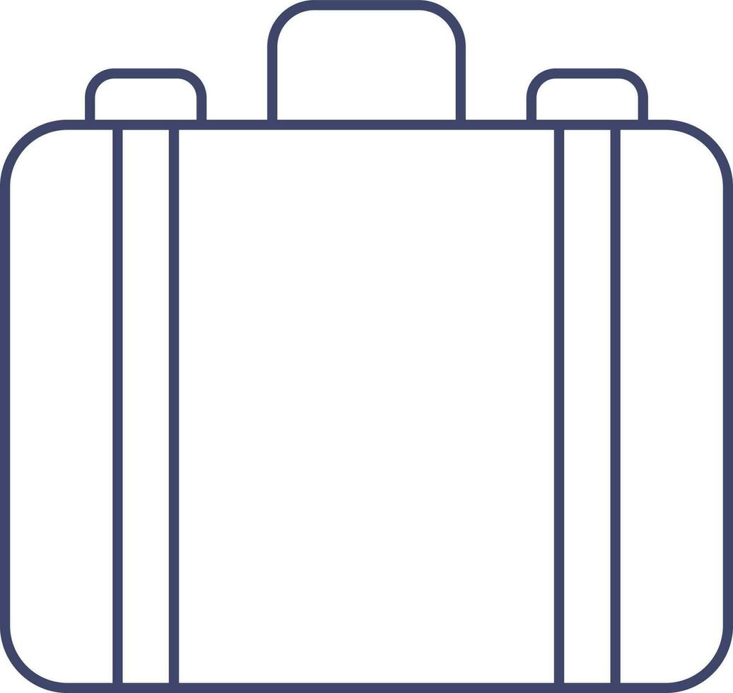 Suitcase Icon In Blue Outline. vector