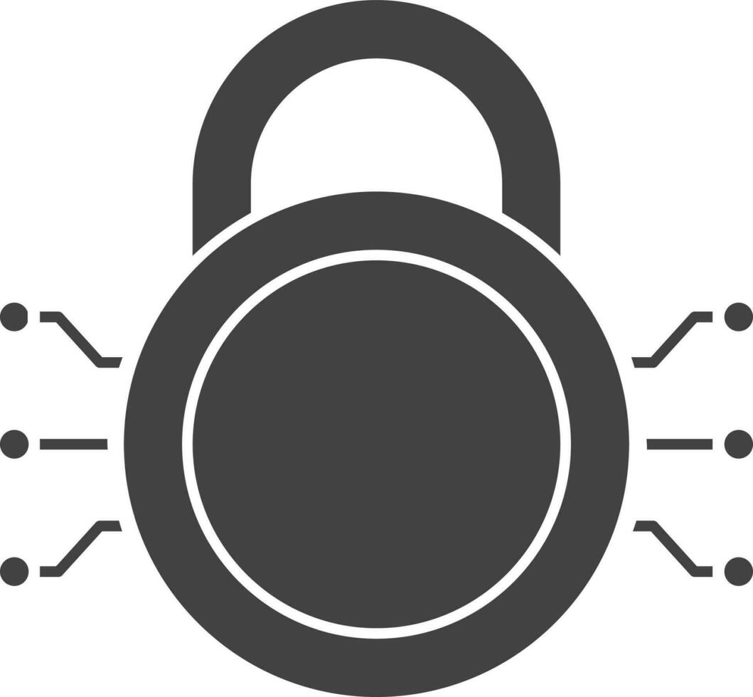 Gray And White Cyber Security Icon. vector