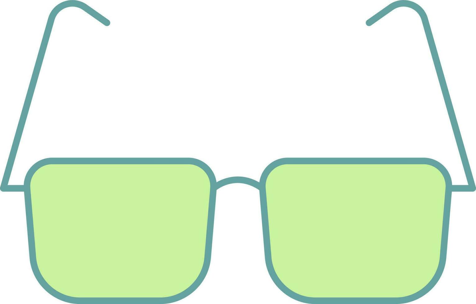 Goggle Icon In Green Color. vector