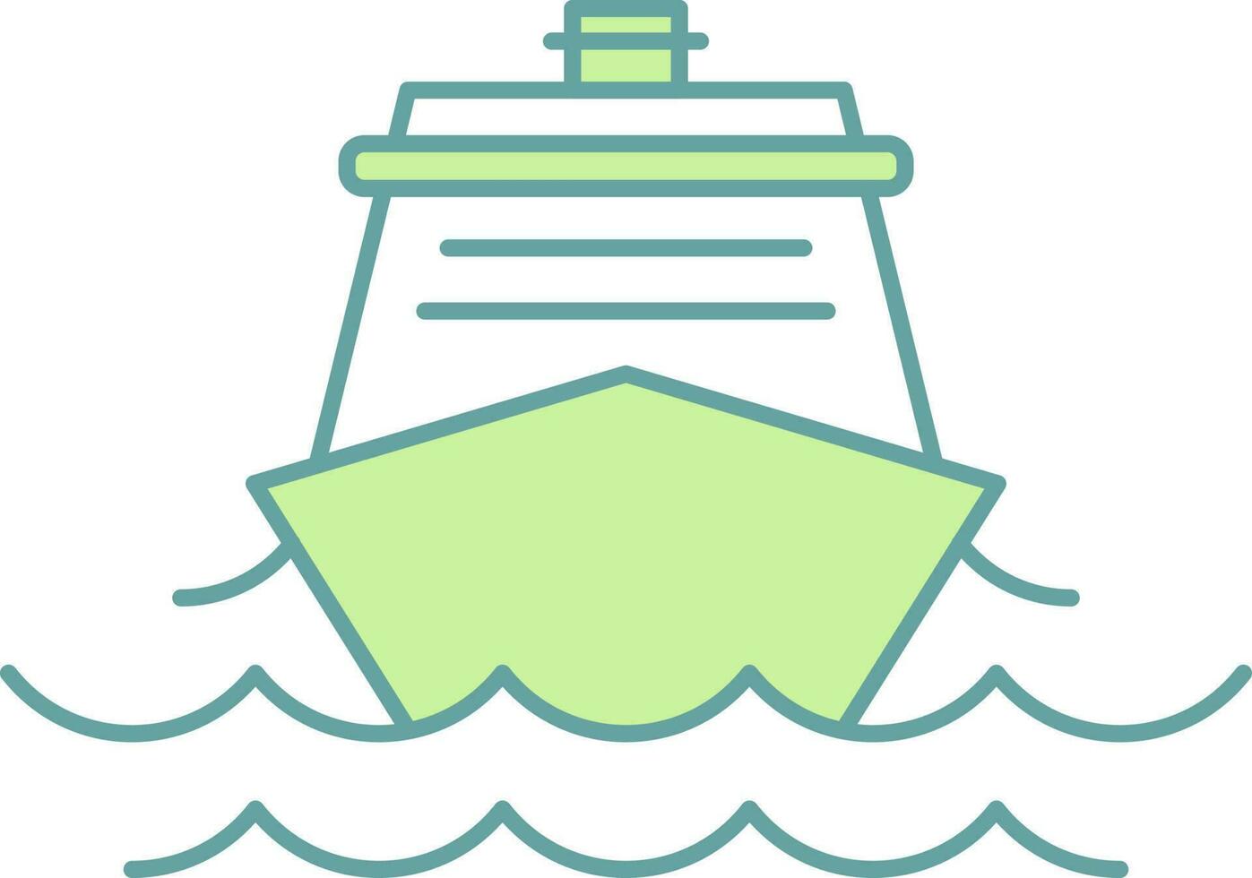 Embarcacion icono en verde y blanco color. vector