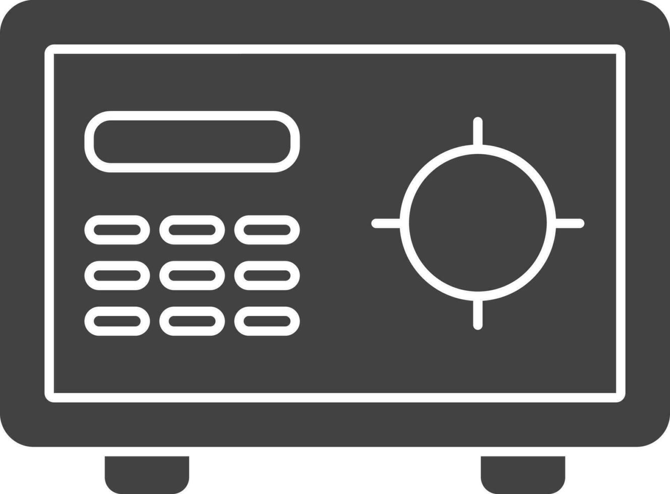Illustration Of Safe Box Icon In Gray And White Color. vector