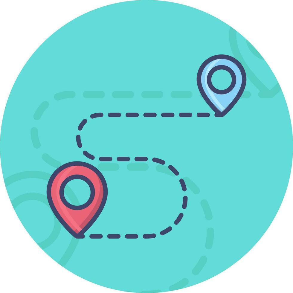 Route Location Icon On Blue Background. vector