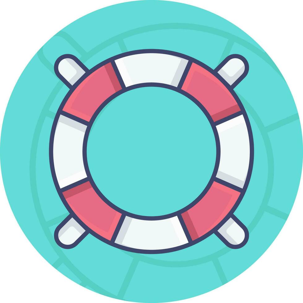 Life Saver Icon On Blue Background. vector