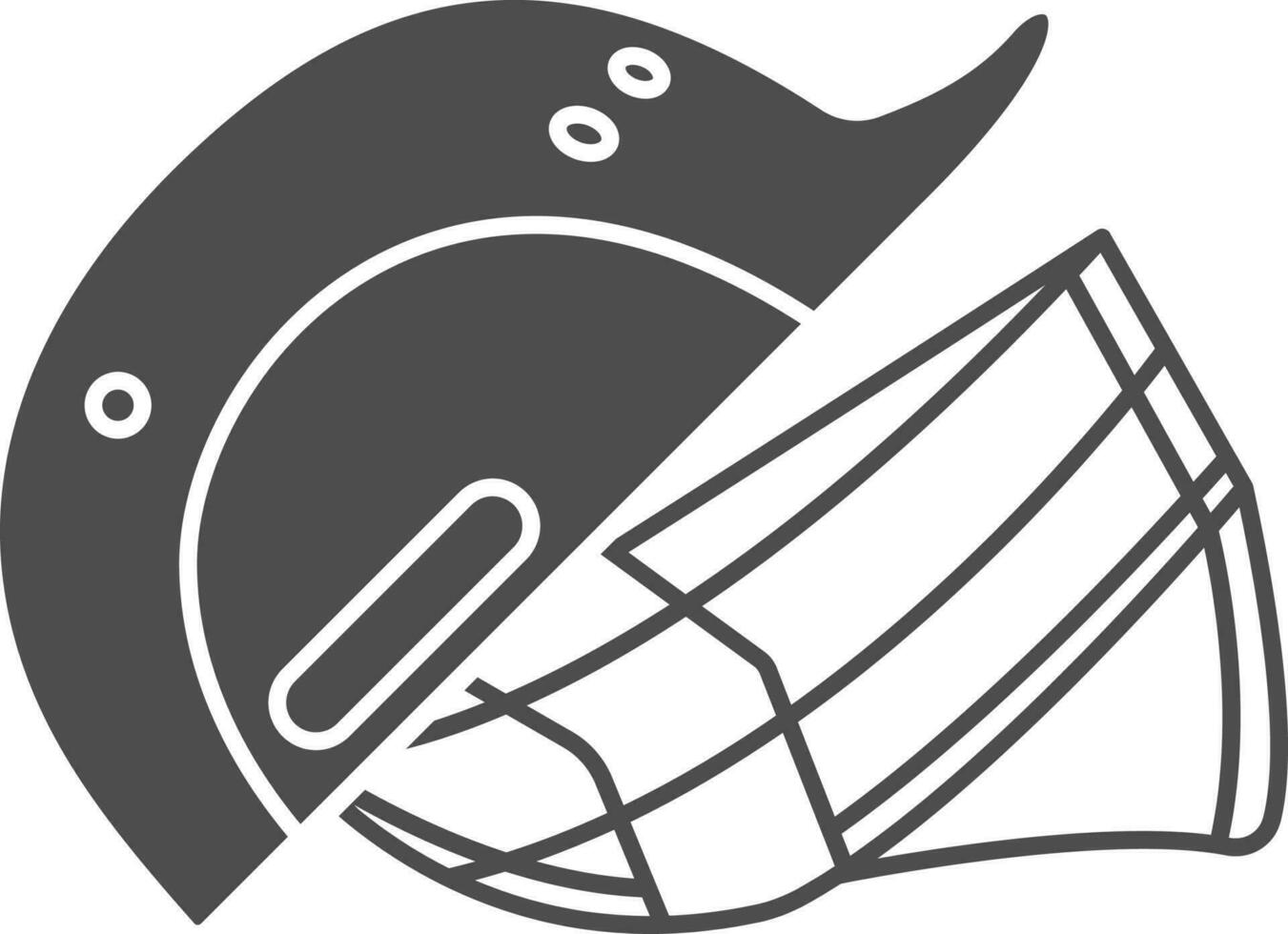 Cricket Helmet Icon In Gray And White Color. vector