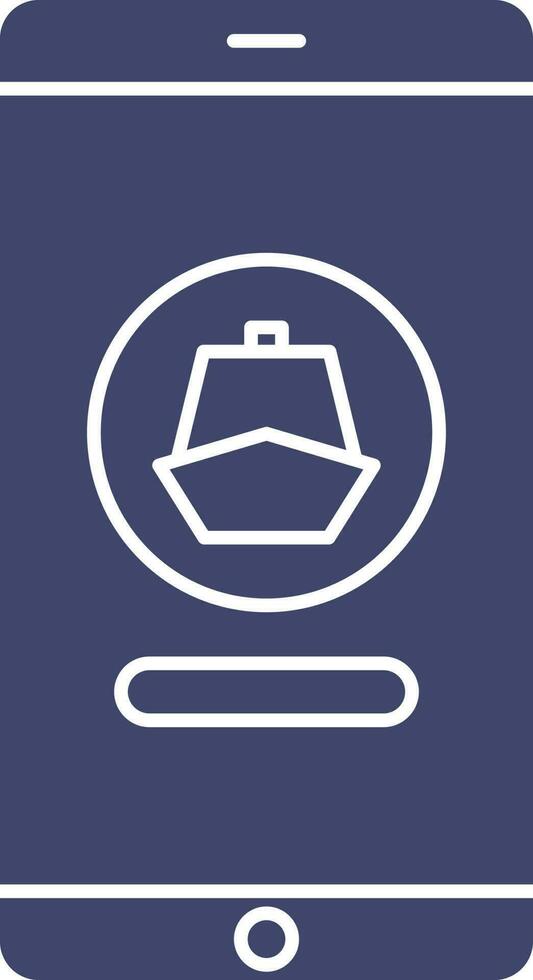 Cruise Booking App In Smartphone Icon. vector