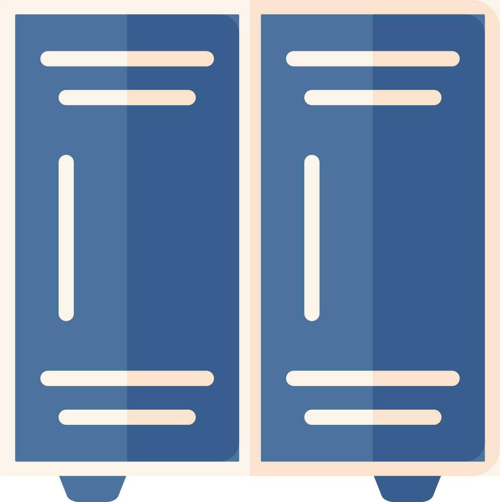 Cupboard Icon In Blue And Orange Color. vector