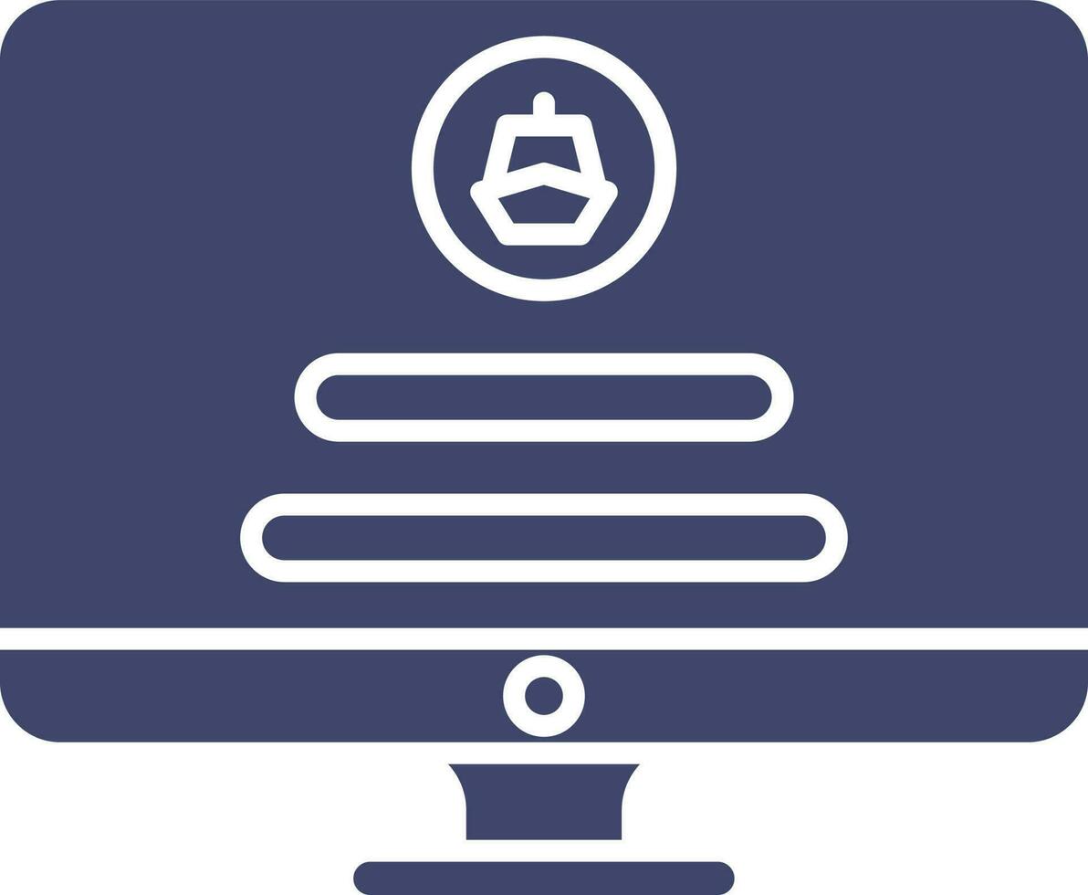 Online Cruise Booking Icon In Blue And White Color. vector