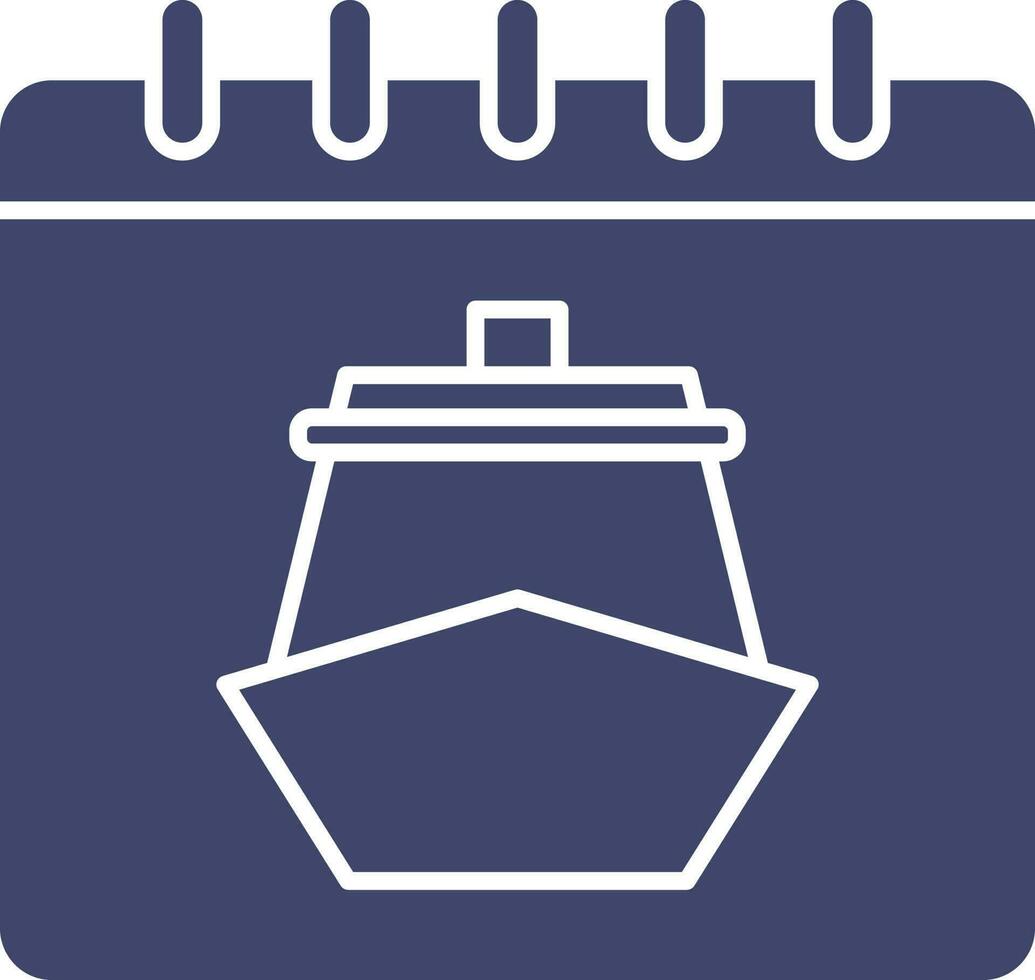 Cruise Calendar Icon In Blue And White Color. vector