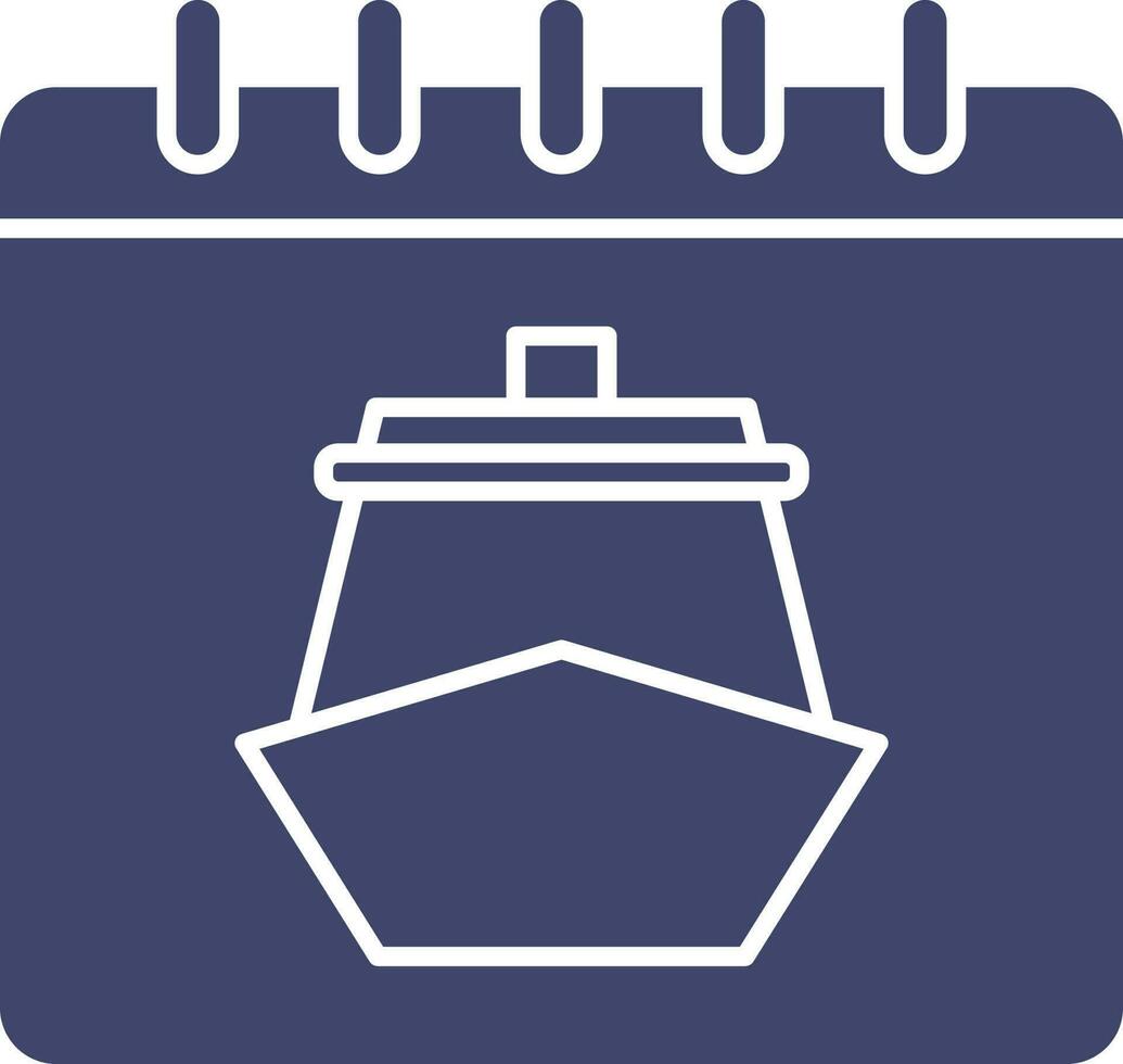 Cruise Calendar Icon In Blue And White Color. vector