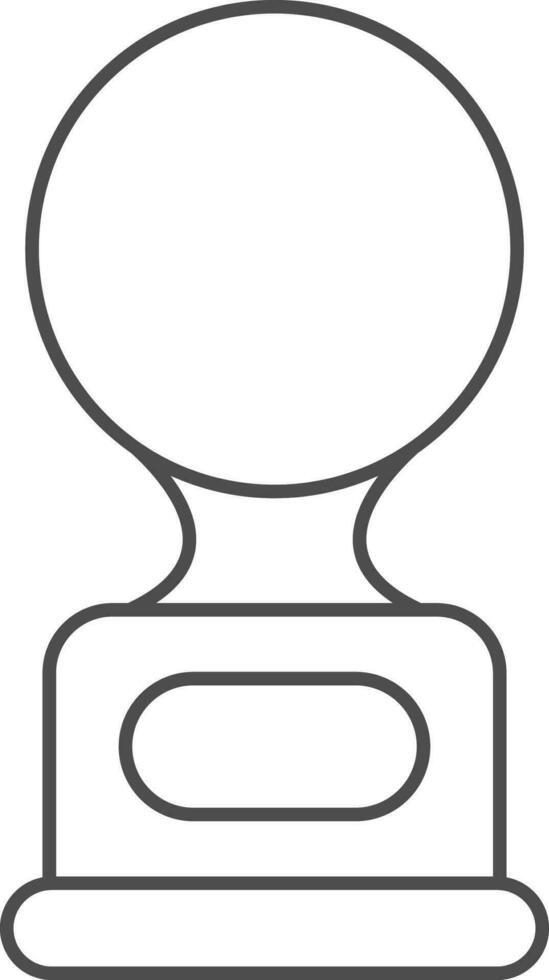 Cricket Trophy Icon In Black Outline. vector