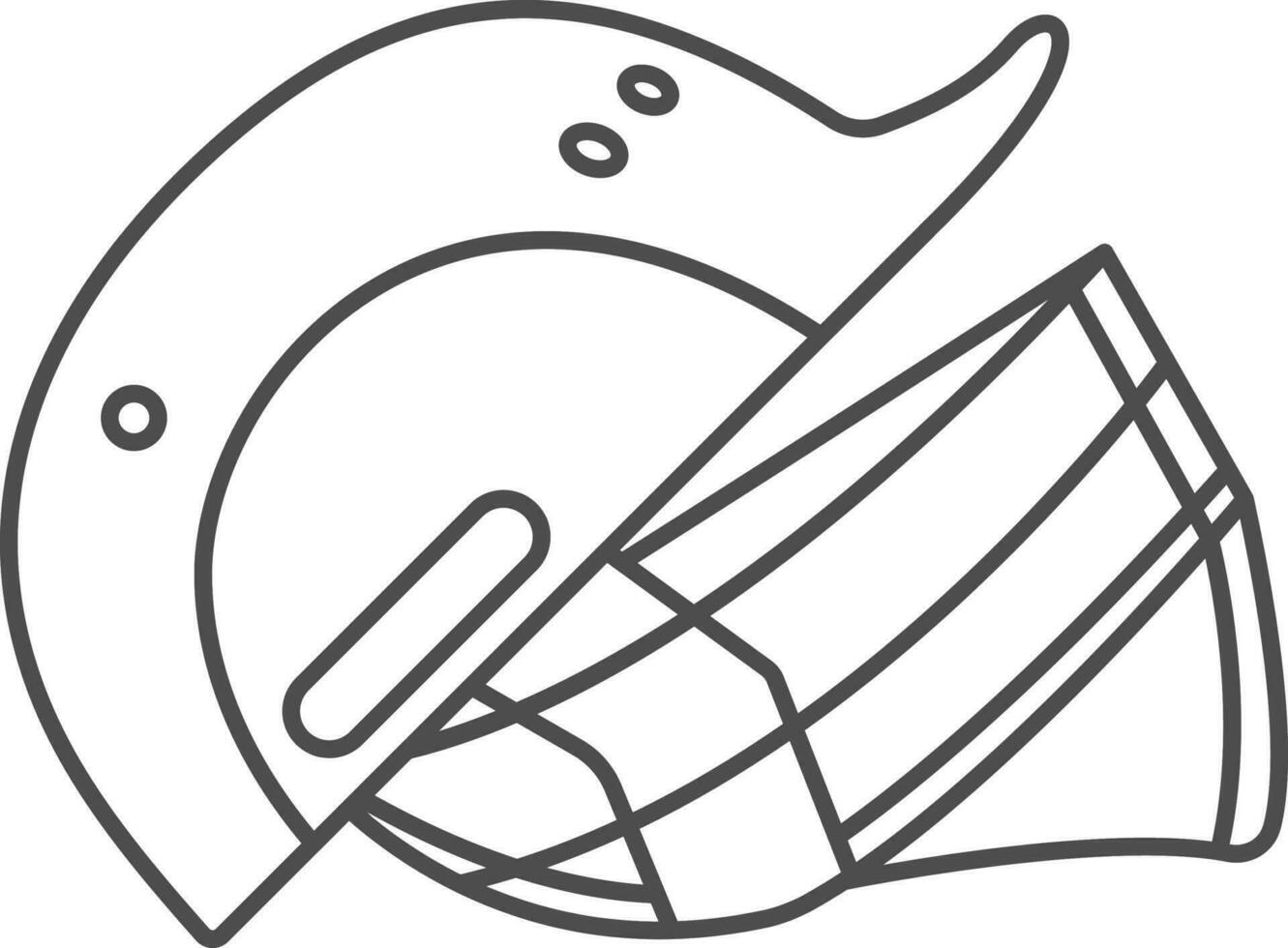 Cricket Helmet Icon In Black Line Art. vector