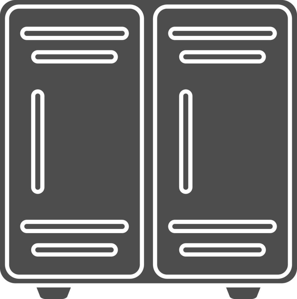 Cupboard Icon In Gray And White Color. vector