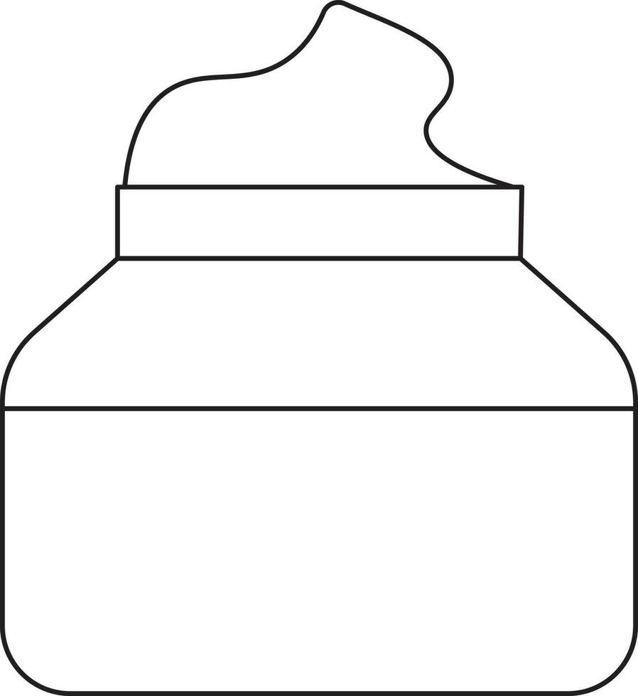 Cream Jar Icon in Thin Line Art. vector