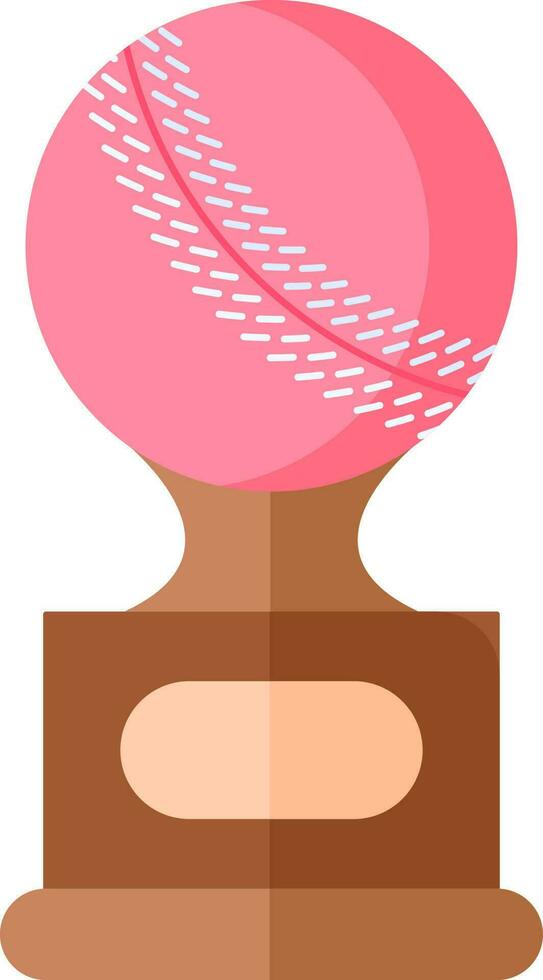 Cricket Trophy Icon In Pink And Brown Color. vector