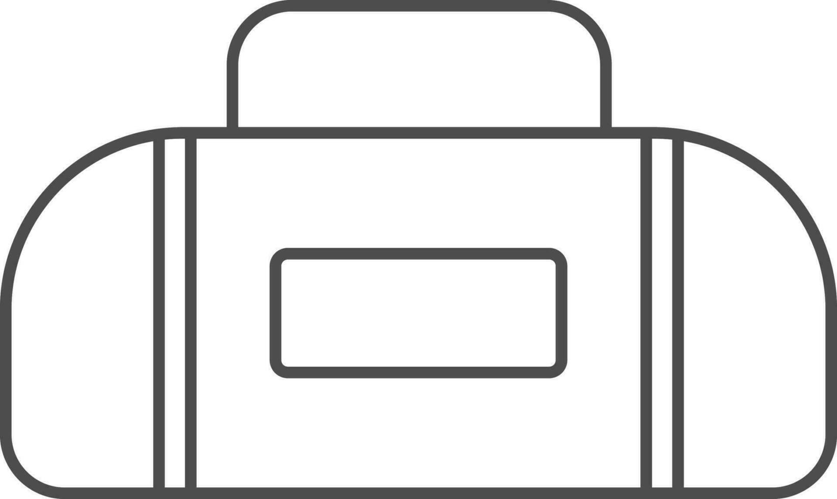 Duffel Bag Icon In Black Line Art. vector