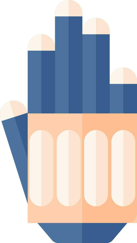 Cricket Glove Icon In Blue And Orange Color. vector