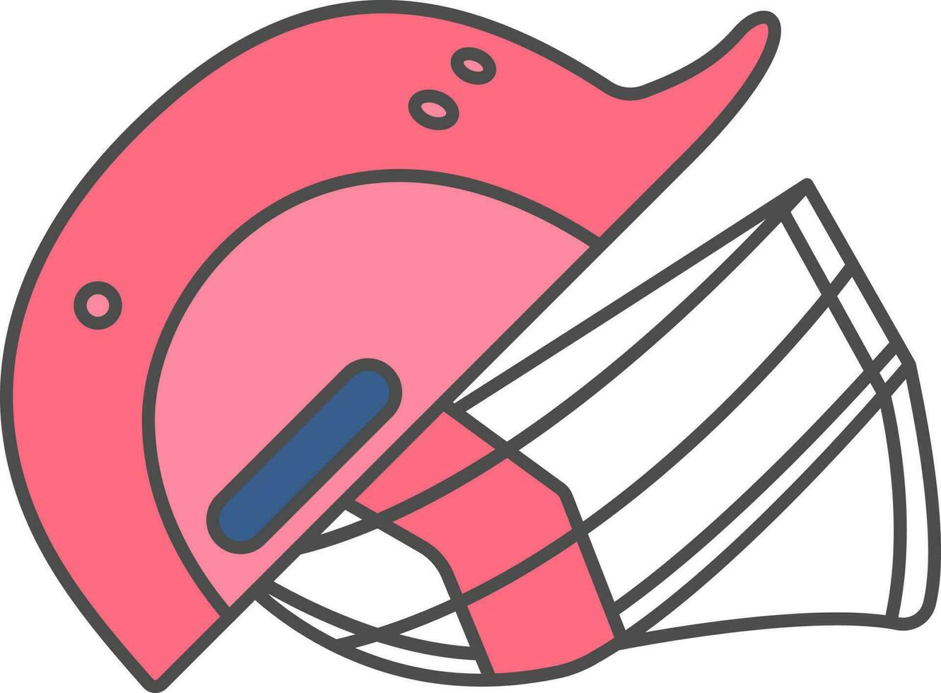 Cricket Helmet Icon In Pink And Blue Color. vector