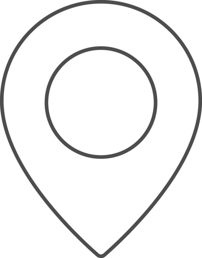 Location Pin Icon In Black Line Art. vector