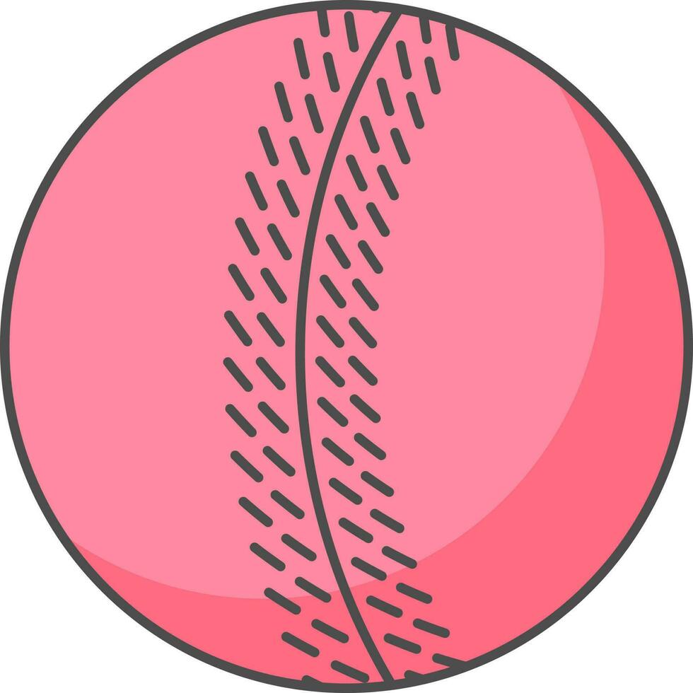 Cricket Ball Icon In Pink Color. vector