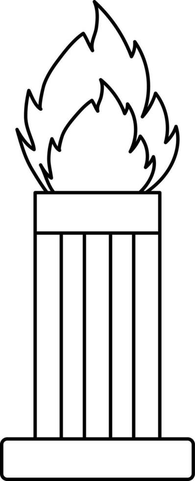 Burning Firework Bomb Icon In Line Art. vector