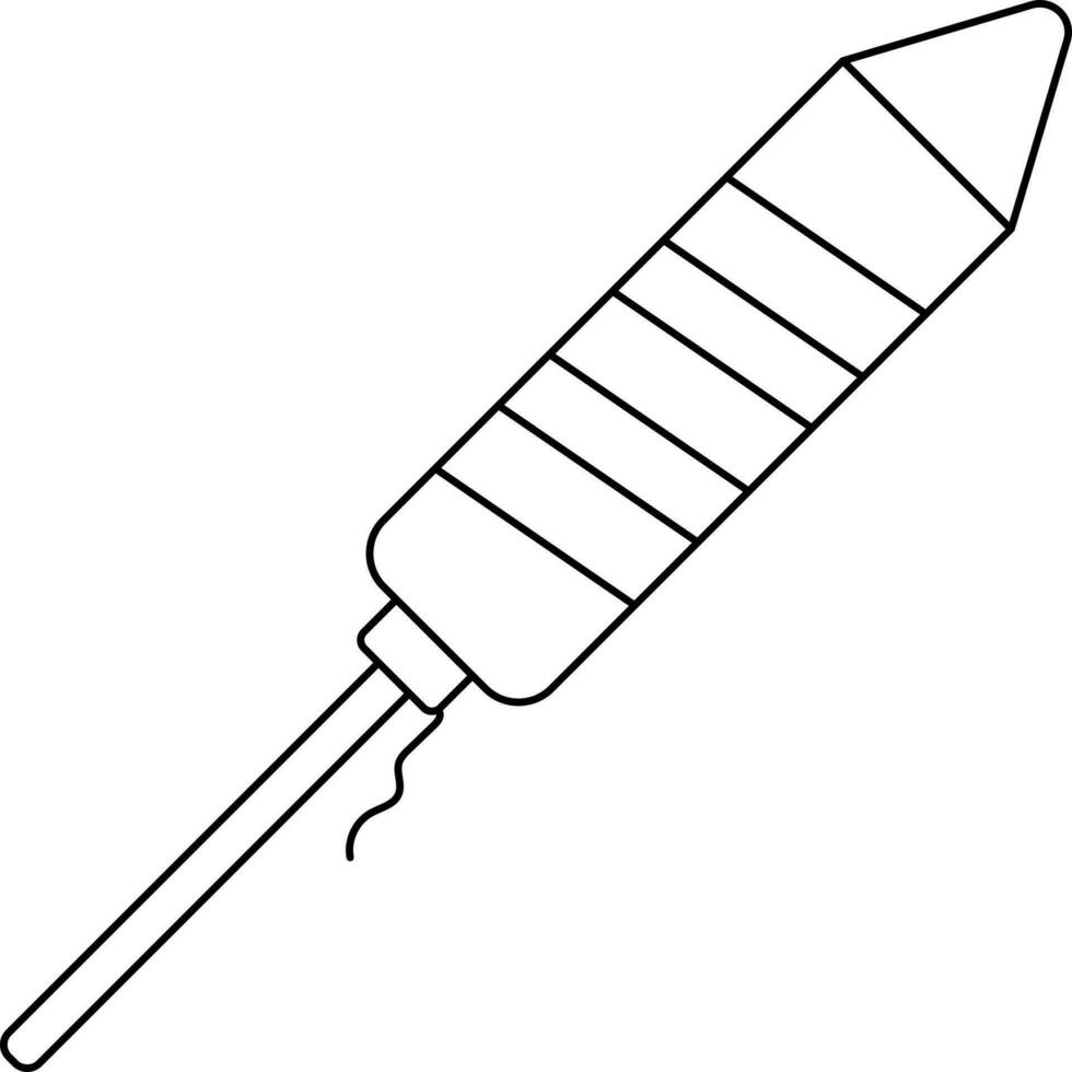 Line Art Firework Rocket Icon Or Symbol. vector