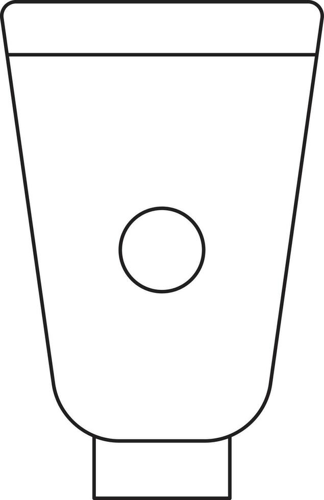 Vector Illustration of Cream Tube in Thin Line Art.