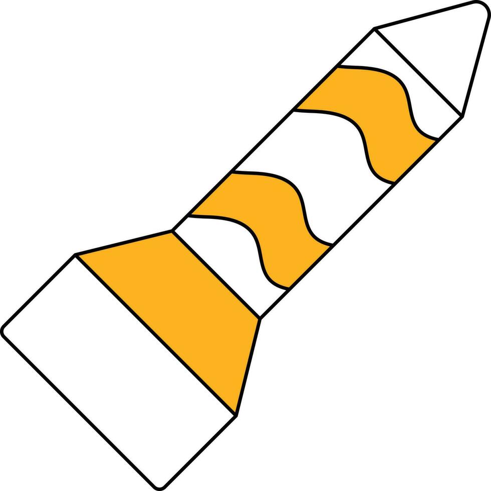 Yellow And White Rocket Crackers Icon. vector