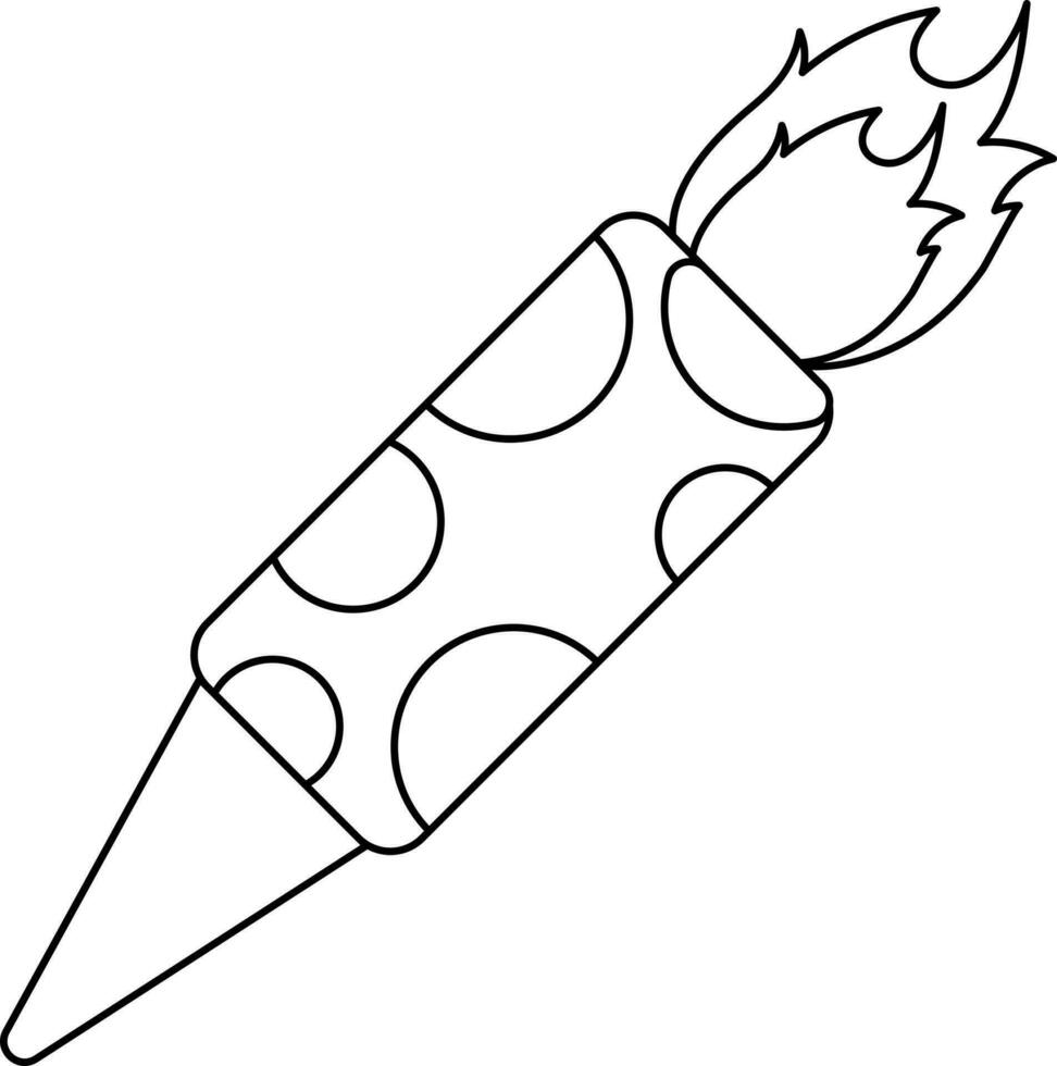 Rocket Firework Icon In Stroke Style. vector