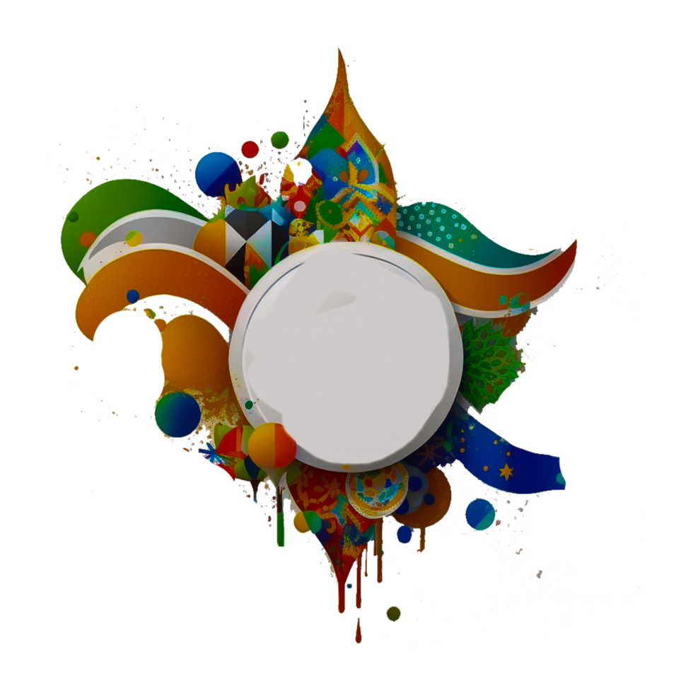 artistic creative rainbow circle photo frame png