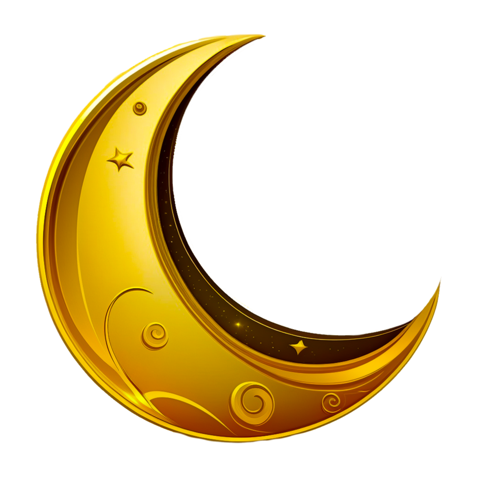 luna creciente dorada png