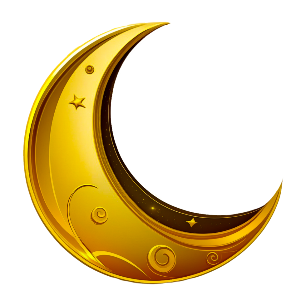 Golden crescent moon 24192236 PNG