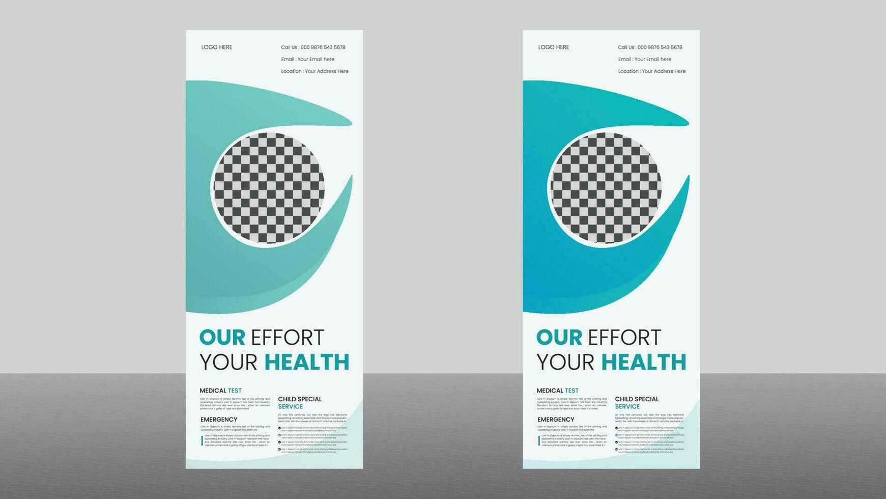 medical roll up banner design vector