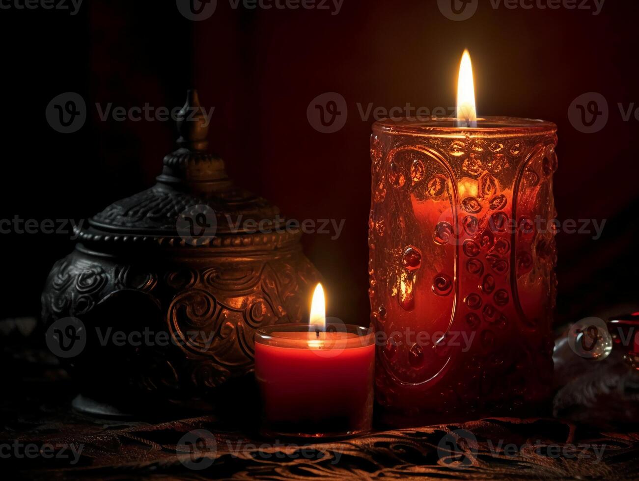 Candlelight, realistic photography background. photo