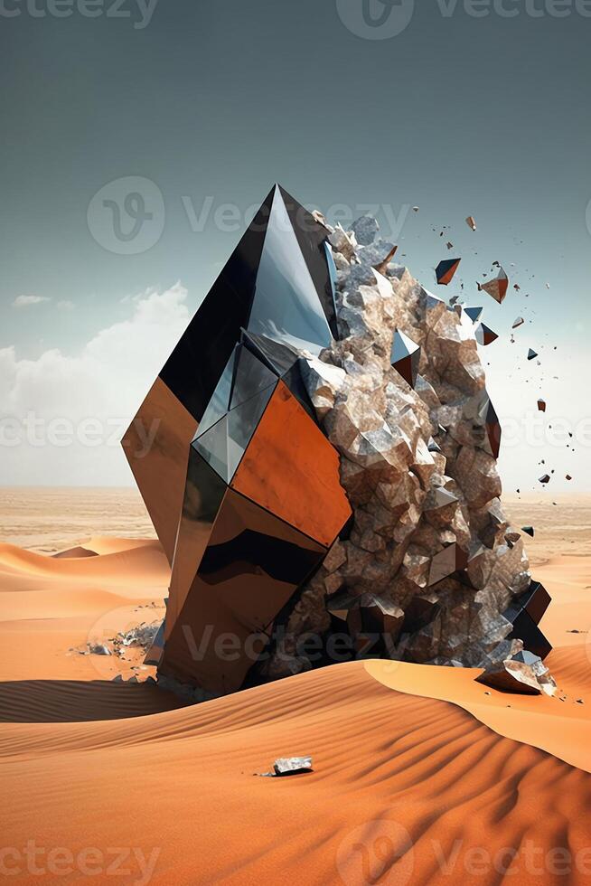 illustration of a desert abstract tech. photo
