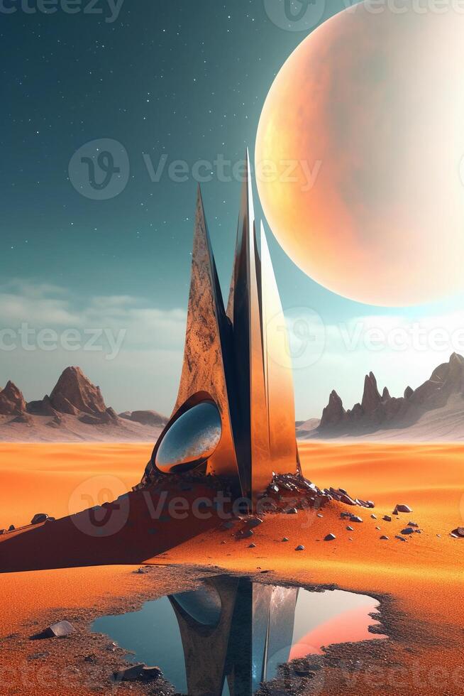 illustration of a desert abstract tech. photo