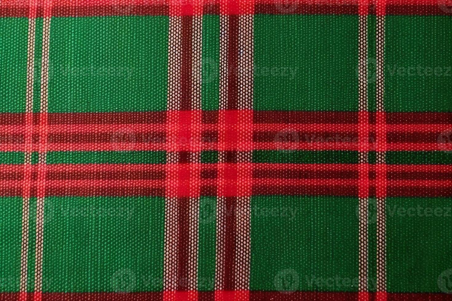red fabric textile pattern, plaid background, linen cotton. photo