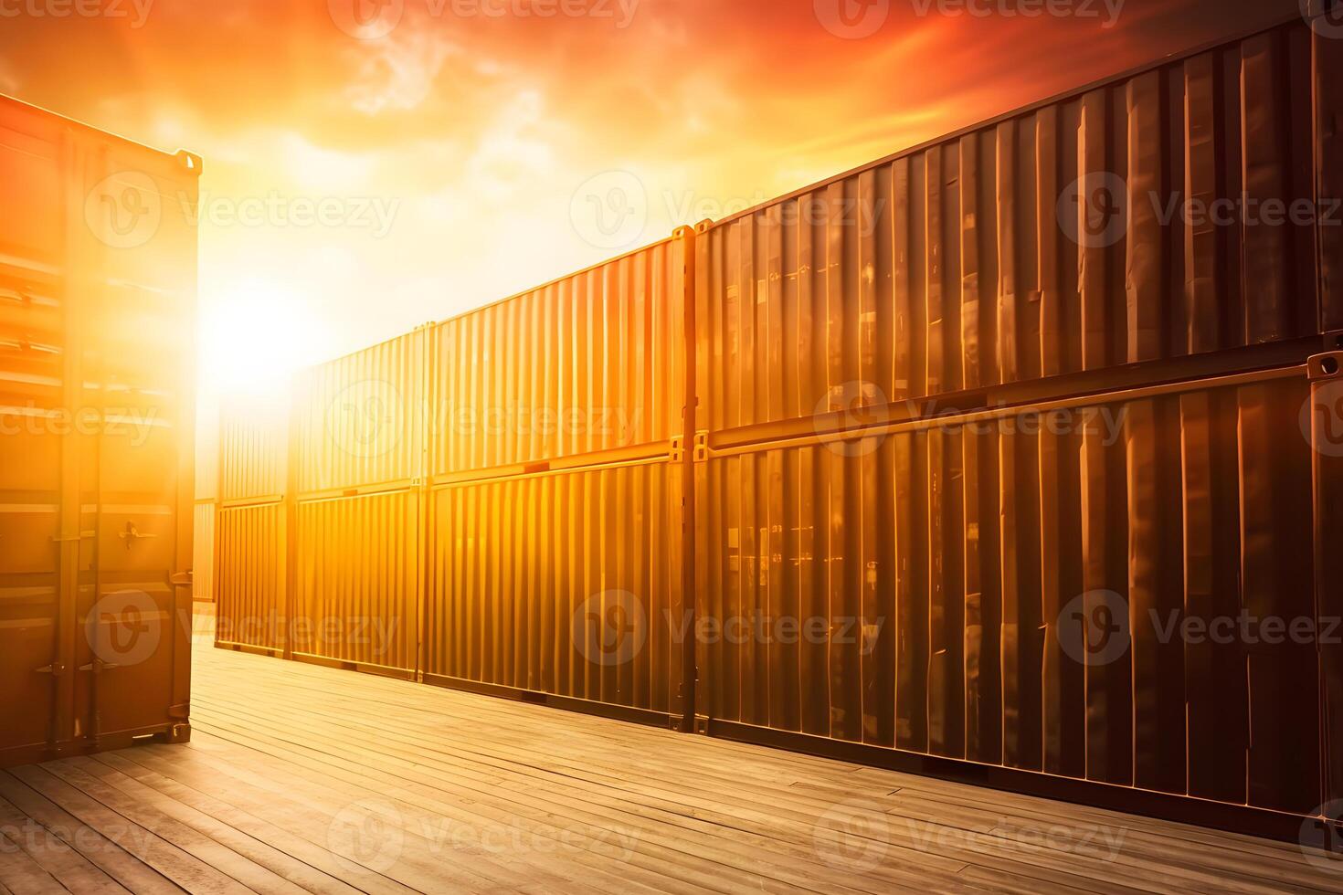 Logistics and transportation of Container Cargo ship. logistic import export and transport industry background. Neural network photo