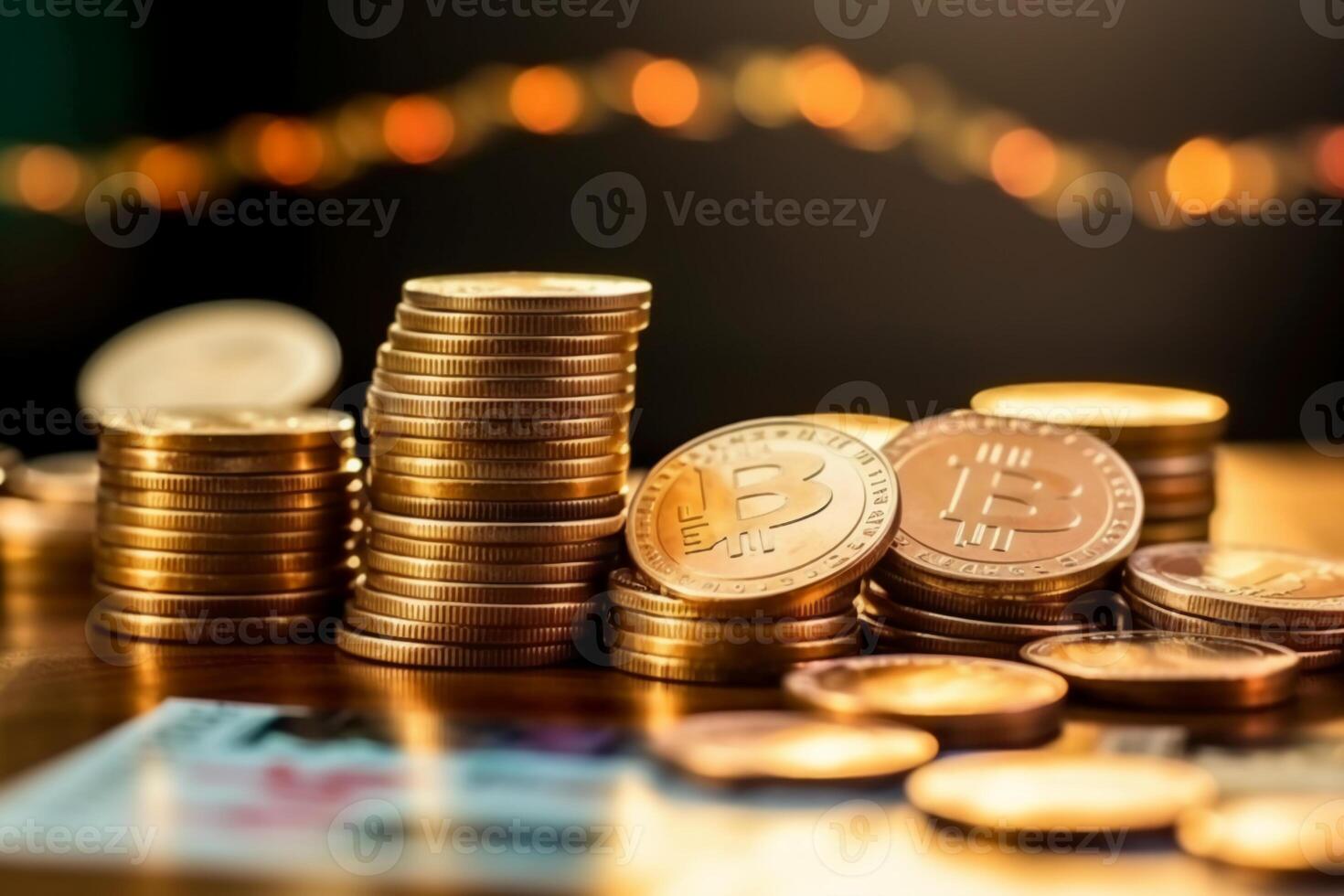 resumen reporte y financiero analizando concepto con moneda en papeleo. ai generativo foto