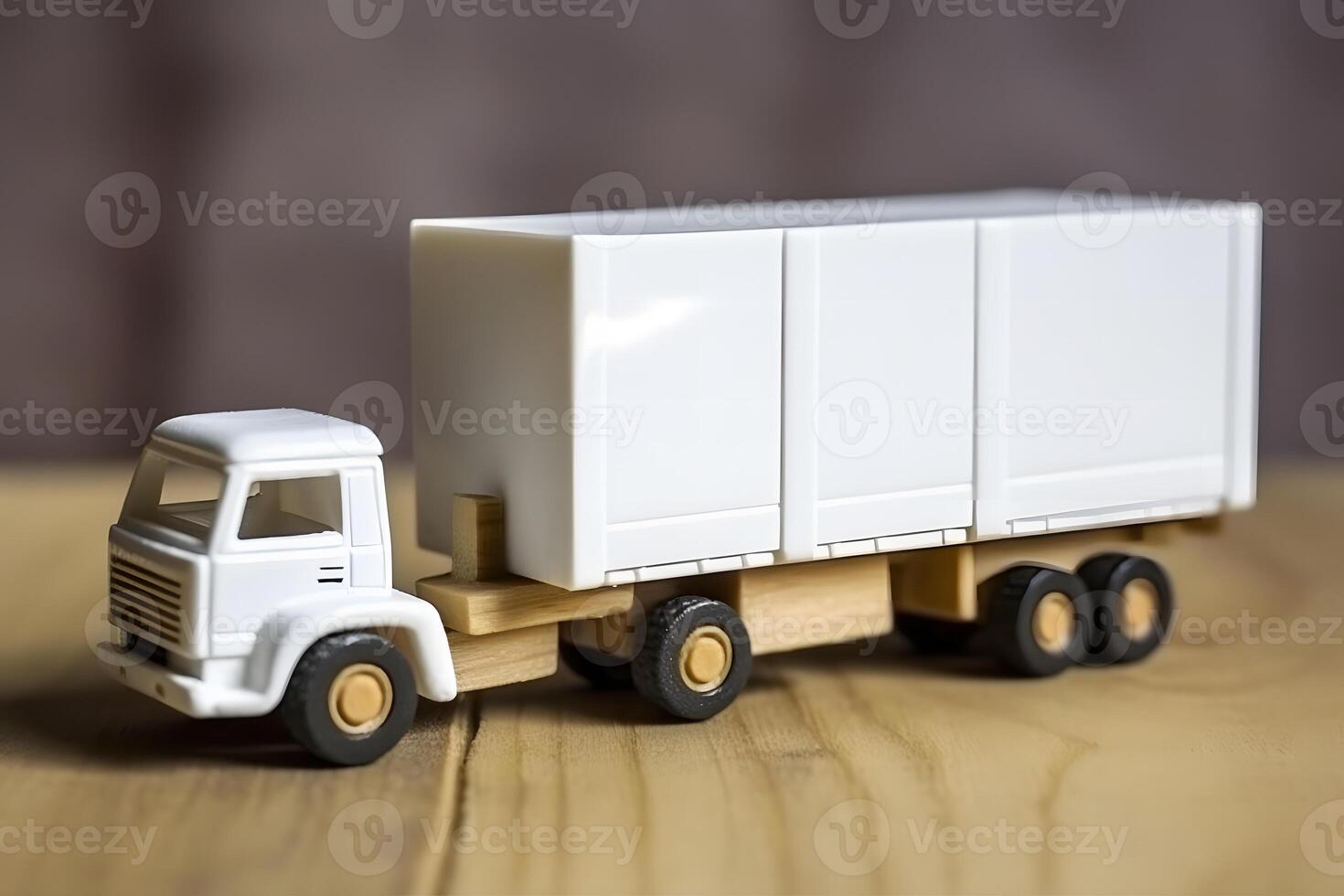 White truck is on highway - business, commercial, cargo transportation concept. Neural network photo