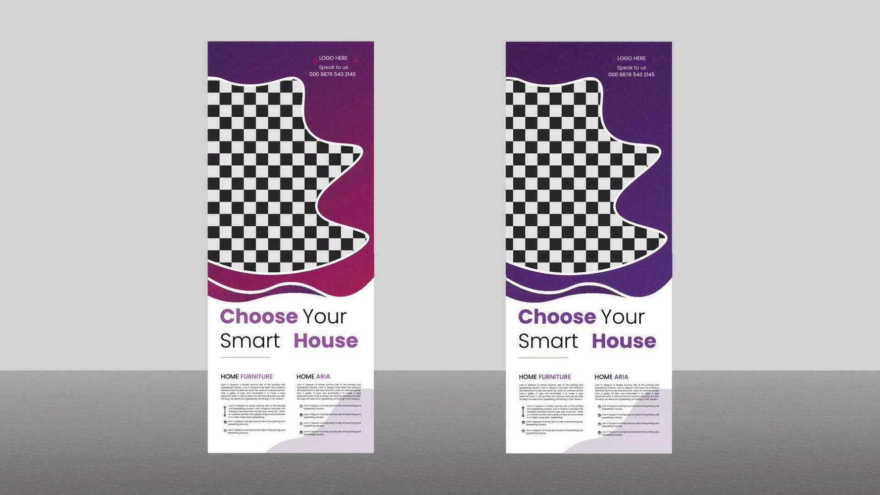 home roll up banner template vector